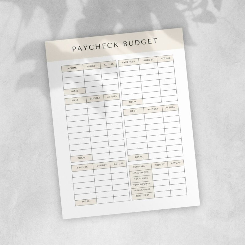 Paycheck Budget